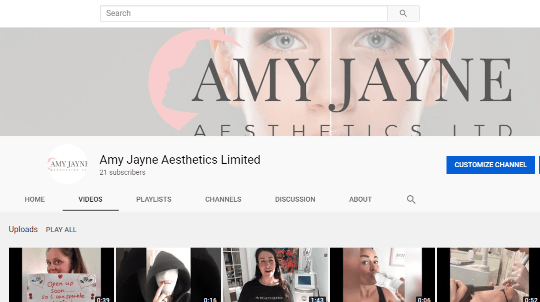 Welcome to my new You Tube Channel – ‘Amy Jayne Aesthetics Limited’